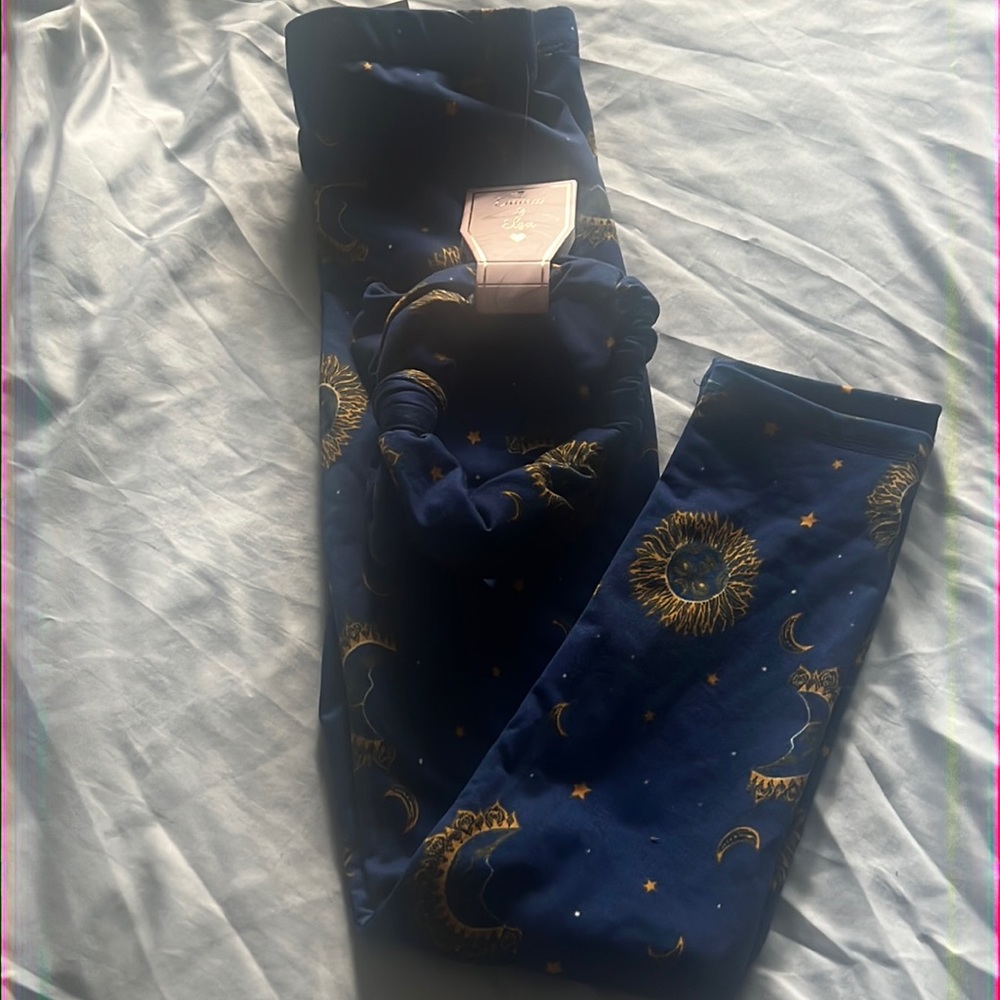 GIRLS LEGGINGS WITH MATCHING  HEADBAND